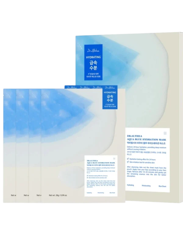 Набір масок для обличчя тканинних зволожуючих Dr.Althea Aqua Blue Hydration Mask 4 шт х 28 г