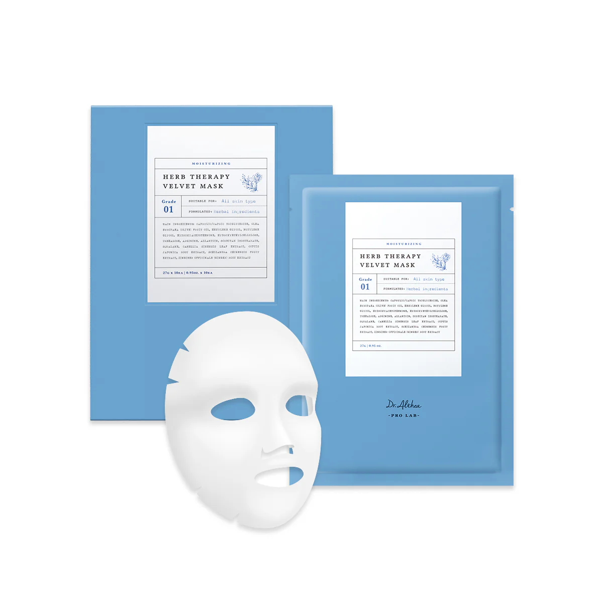 Тканинна маска Dr.Althea Pro Lab Herb Therapy Velvet Mask, набір 10 шт - Зображення 1