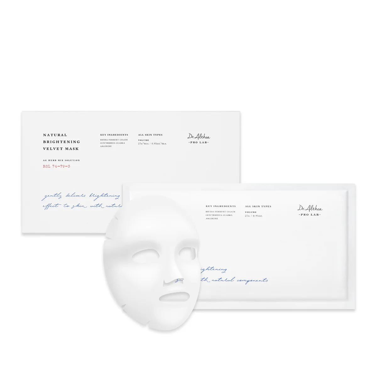 Маска для обличчя тканинна Dr.Althea Pro Lab Natural Brightening Velvet Mask 10 шт. - Зображення 1