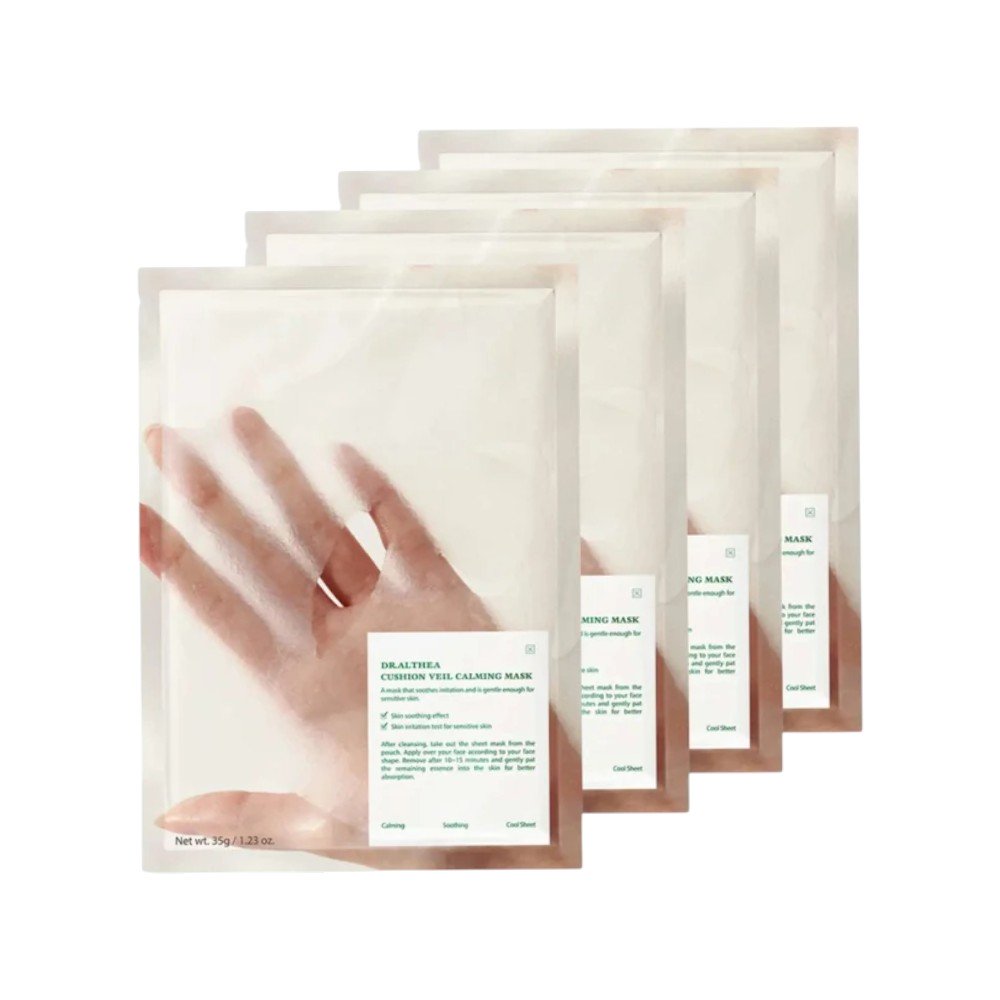 Набір масок для обличчя тканинних заспокійливих Dr.Althea Cushion Veil Calming Mask, 4 шт х 35 г - Зображення 1