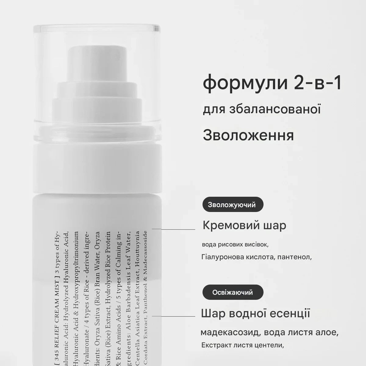 Крем-міст відновлення та заспокоєння шкіри Dr.Althea 345 Relief Cream Mist, 60 мл - Зображення 2