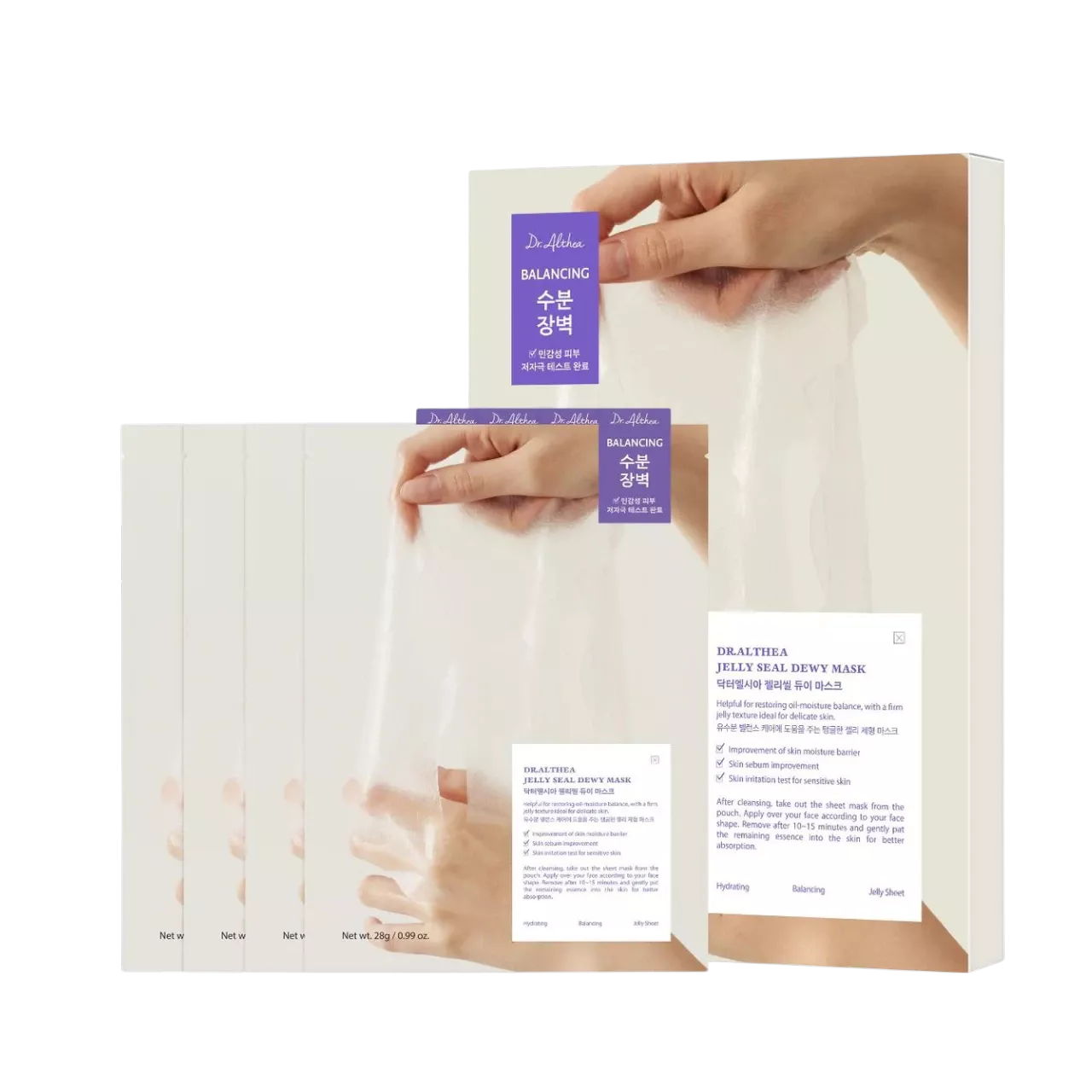 Dr.Althea Jelly Seal Dewy Mask Набір масок для регулювання водно-жирового балансу шкіри Dr.Althea Jelly Seal Dewy Mask набір 4 шт - Зображення 1